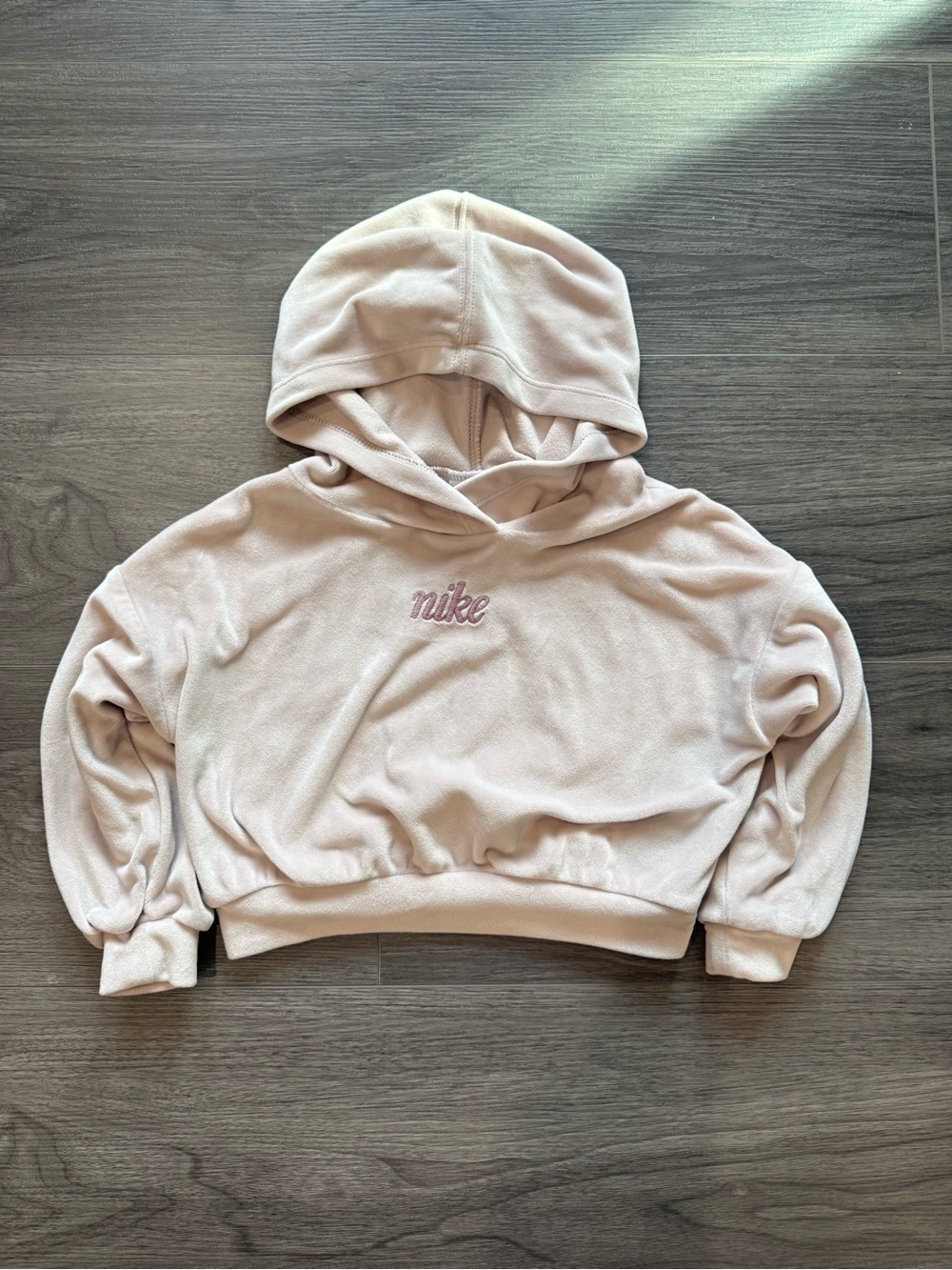 Nike Pale Pink Fleece Cropped Hoodie
